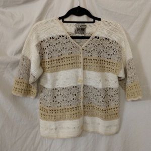 Anthropologie Curio hand knitted crochet sweater